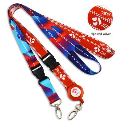 High quality neck custom polyester woven lanyards