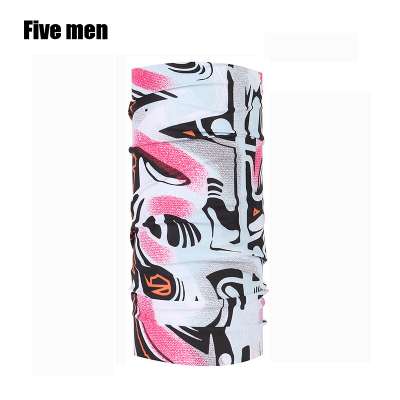 Five men silver ion anti-microbial Customized Logo Printed Polyester Promotional Neck Tube Bandana buff