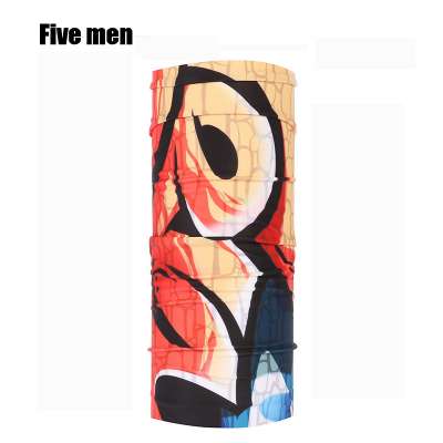 Five men customized oem silver ion anti-microbial Face Shield Tube bandana moto designs durag custom logo