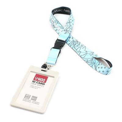 Flat polyester cheap personalize single custom sublimation lanyard