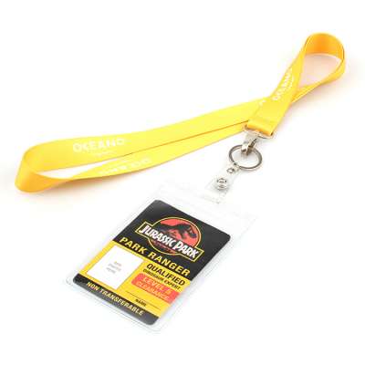 2019 New design customized available plastic retractable id badge holder lanyard/reel badge