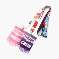 Nice polyester ID card badge holder neck printed lanyards custom with logo