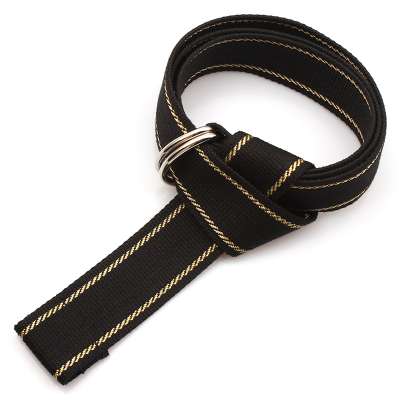 Fashion polyester webbing adjustable belt with metal buckle