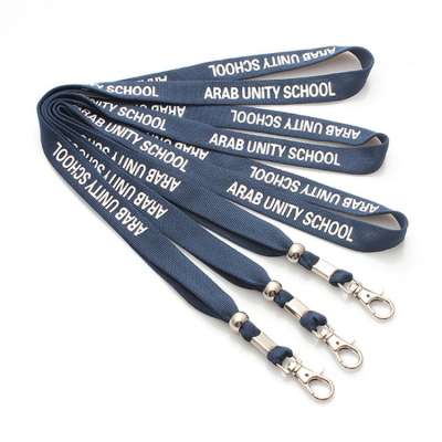 Personalized customized tubular lanyard with bull dog clip