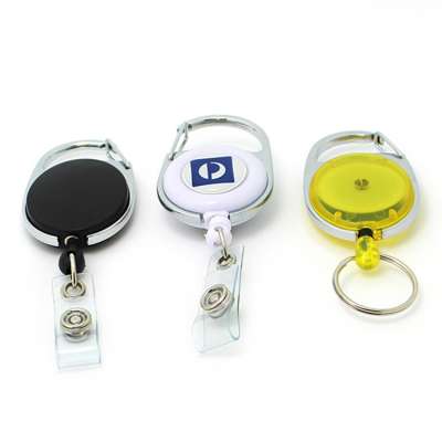 New style carabiner retractable pull reel badge holder