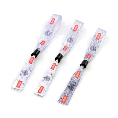 Custom made logo sublimation ribbon qr code wristband