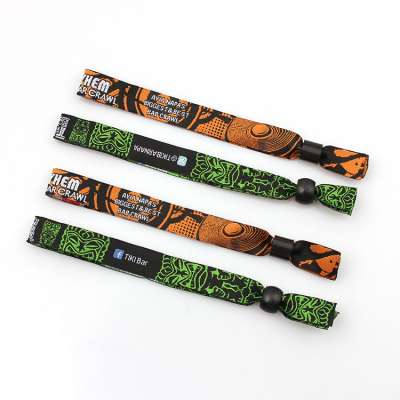 Hot Sales Cheap Custom Polyester Woven Fabric Wristband For Event