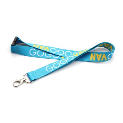 Heat transfer polyester printing lanyard with breakaway buckle and hook